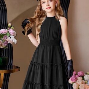 Grace Karin Black A-Line Sleeveless Kids Dress NWT